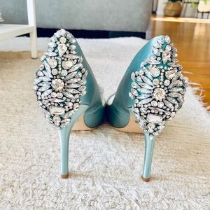 Baffled Mischka Blue BHLDN Bleu Crystal heels
